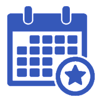 EventSpotter Logo - blue calendar with a blue star